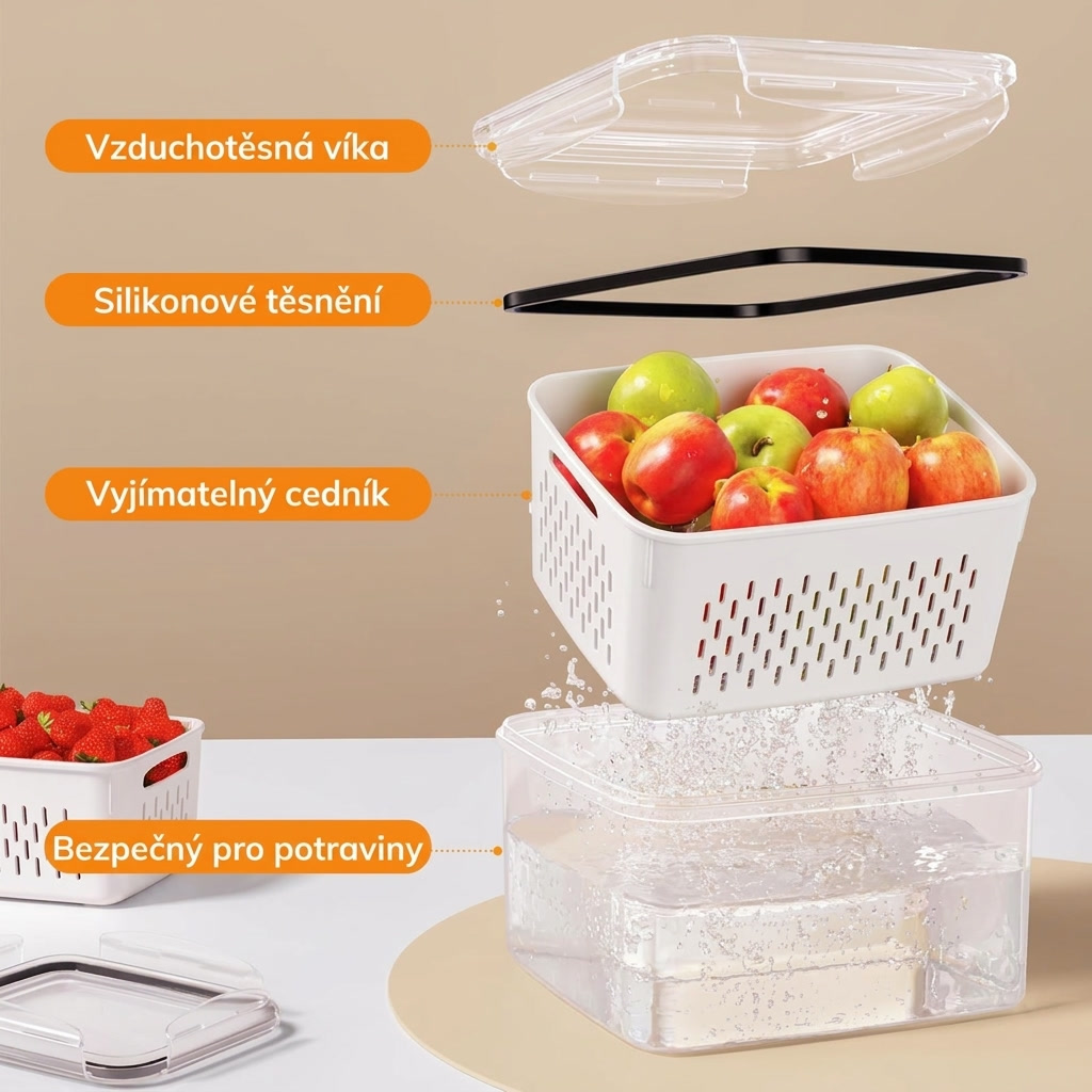 Kelvia™ — Krabičky na čerstvé potraviny s cedníkem